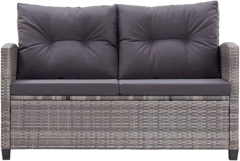 vidaXL Lounge Set with Cushions 6-Piece Garden Set Furniture Set Garden Garden Furniture Set Lounge Furniture Set Lounge Furniture Lounger Furniture Poly Rattan Black - QUORE