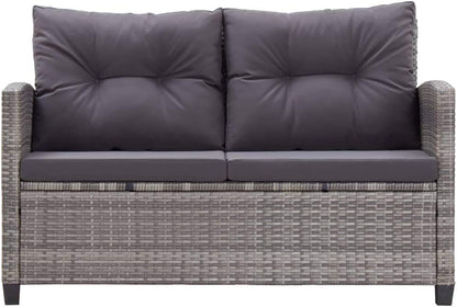 vidaXL Lounge Set with Cushions 6-Piece Garden Set Furniture Set Garden Garden Furniture Set Lounge Furniture Set Lounge Furniture Lounger Furniture Poly Rattan Black - QUORE