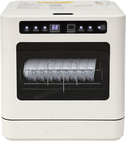 Tabletop Dishwasher, 4 Programs, 72°C Hot Water with Drying Function, 800 W Electric Dishwasher, Touch Control
