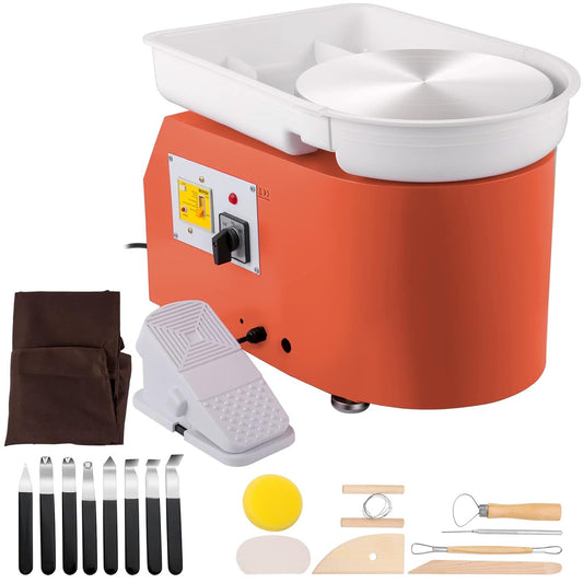 Pottenbakkersschijf – Keramische Draaischijf – Pottenbakmachine – Elektrische Draaitafel – Klei Schijf – 28 cm Aluminium Plateau – 350W Met Voetpedaal