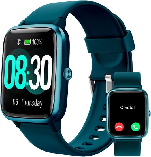 GRV Smartwatch voor heren en dames, smartwatch, sporthorloge, stappenteller, cardio, waterdicht, IP68, sms-melding en oproepen, 9 modi, sport, stopwatch, menstruatiecyclus, muziekbesturing voor