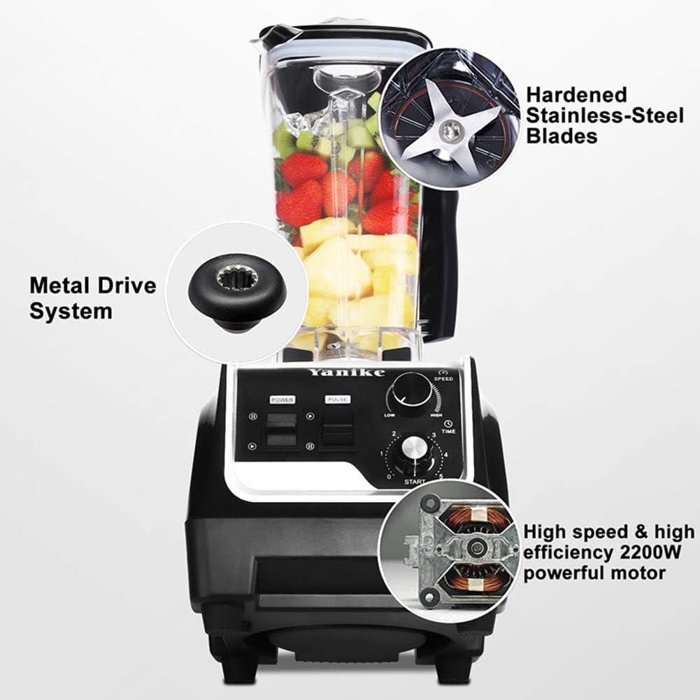 Professionele blender, 2200 W, hoge snelheid mixer voor smoothies en shakes met 2 liter BPA-vrije Tritan-kruik, timer