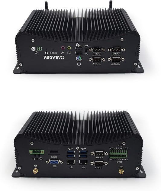 Industrial Mini PC i7, Industrial Computer Fanless Core i7 1165G7, Win 11pro, RS232/RS485 COM, 16Pin GPIO, 2.5G Lan, HD, VGA, Wifi, BT4.0, 9-36V, ATX/AT, 16GB RAM 512GB SSD - QUORE