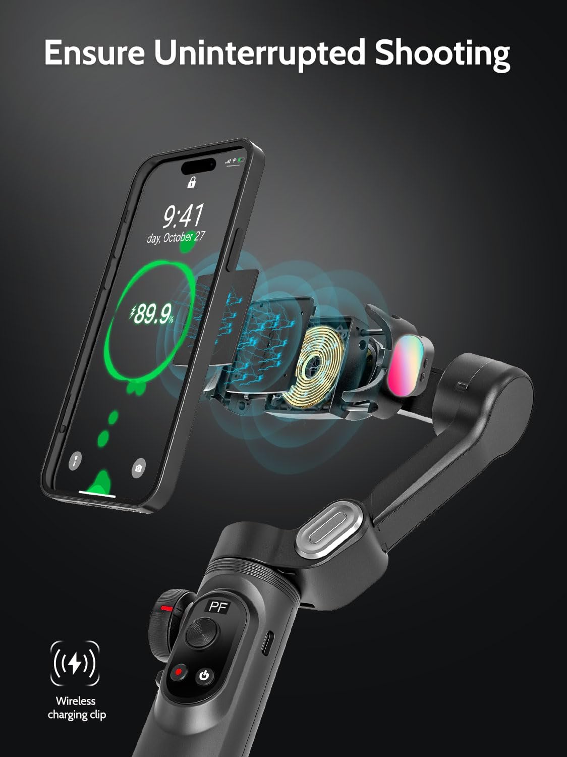 Smartphone Gimbal – Telefoon Gimbal – Telefoonstabilisator – Gimbal Stabilisator – 3-Assige Gimbal – Opvouwbaar Met RGB Magnetisch Vullicht En Automatische Tracking