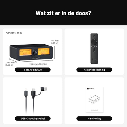 Fosi Audio LC30 VU Meter Versterker Luidspreker Keuzedoos, 2-Weg Analoge Audio Schakelaar, voor Stereo HiFi Versterkers en Passieve Luidsprekers, Home Audio Component met Afstandsbediening
