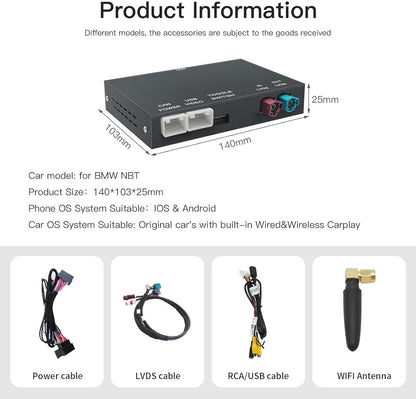 Draadloze CarPlay Android Auto Module – Smartphone Interface – Auto Multimedia Adapter – Infotainmentsysteem Upgrade – Mirrorlink Ondersteuning – OEM Camera Compatibiliteit – Veilig Handsfree Rijden