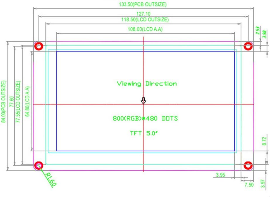5,0" TFT 800×480 Nextion HMI USART UART Touch Module LCD Display Panel Resistive Touch Panel voor Arduino TFT voor Raspberry pi