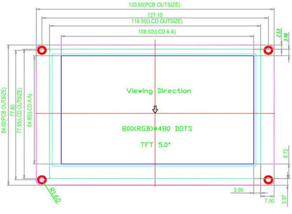 5,0" TFT 800×480 Nextion HMI USART UART Touch Module LCD Display Panel Resistive Touch Panel voor Arduino TFT voor Raspberry pi