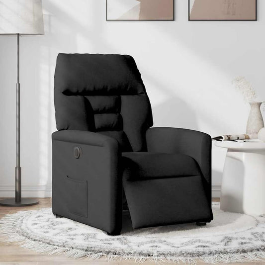 Relaxstoel – Fauteuil – Ligstoel – Draaistoel – Elektrische Verstelbare Rugleuning – Ademend Polyester Stof – Bekerhouders – Zijvak