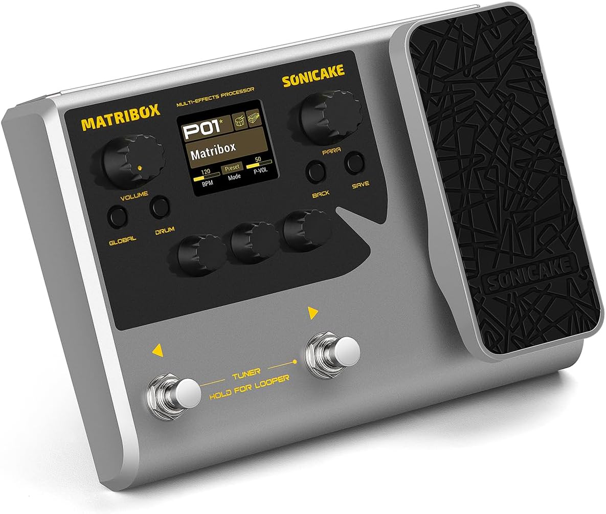 SONICAKE Multi Effecten Processor met Expressie Pedaal Gitaar Basversterker Modellering IR Kasten Simulatie Stereo OTG USB Audio Interface Matribox