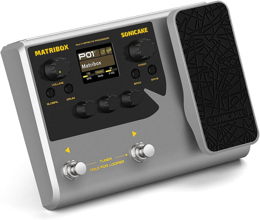 SONICAKE Multi Effecten Processor met Expressie Pedaal Gitaar Basversterker Modellering IR Kasten Simulatie Stereo OTG USB Audio Interface Matribox