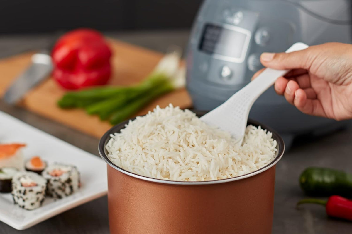 Rijstkoker – Mini Rijstkoker – Multicooker – Stoomkoker – Slowcooker – 1-3 Personen – 24-Uurs Timer & Warmhoudfunctie – Cobalt Grey