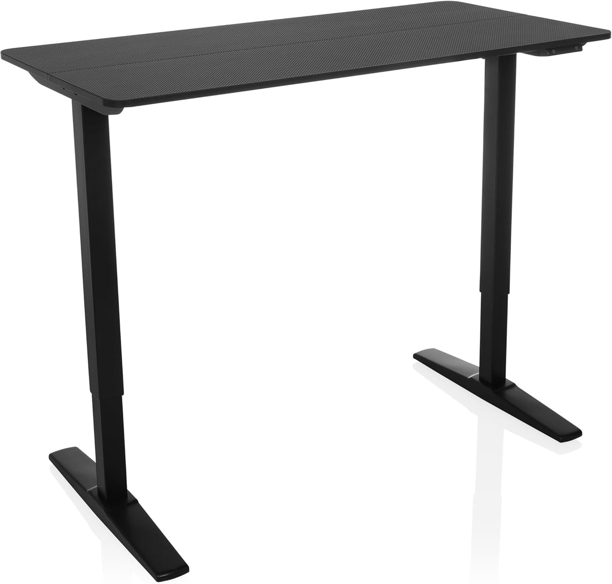 hjh OFFICE Bureau, in hoogte verstelbaar, elektrisch, 120 x 60 cm, standaard, carbon, stabiel zit-sta bureau in carbon-look, ergonomisch, zwart