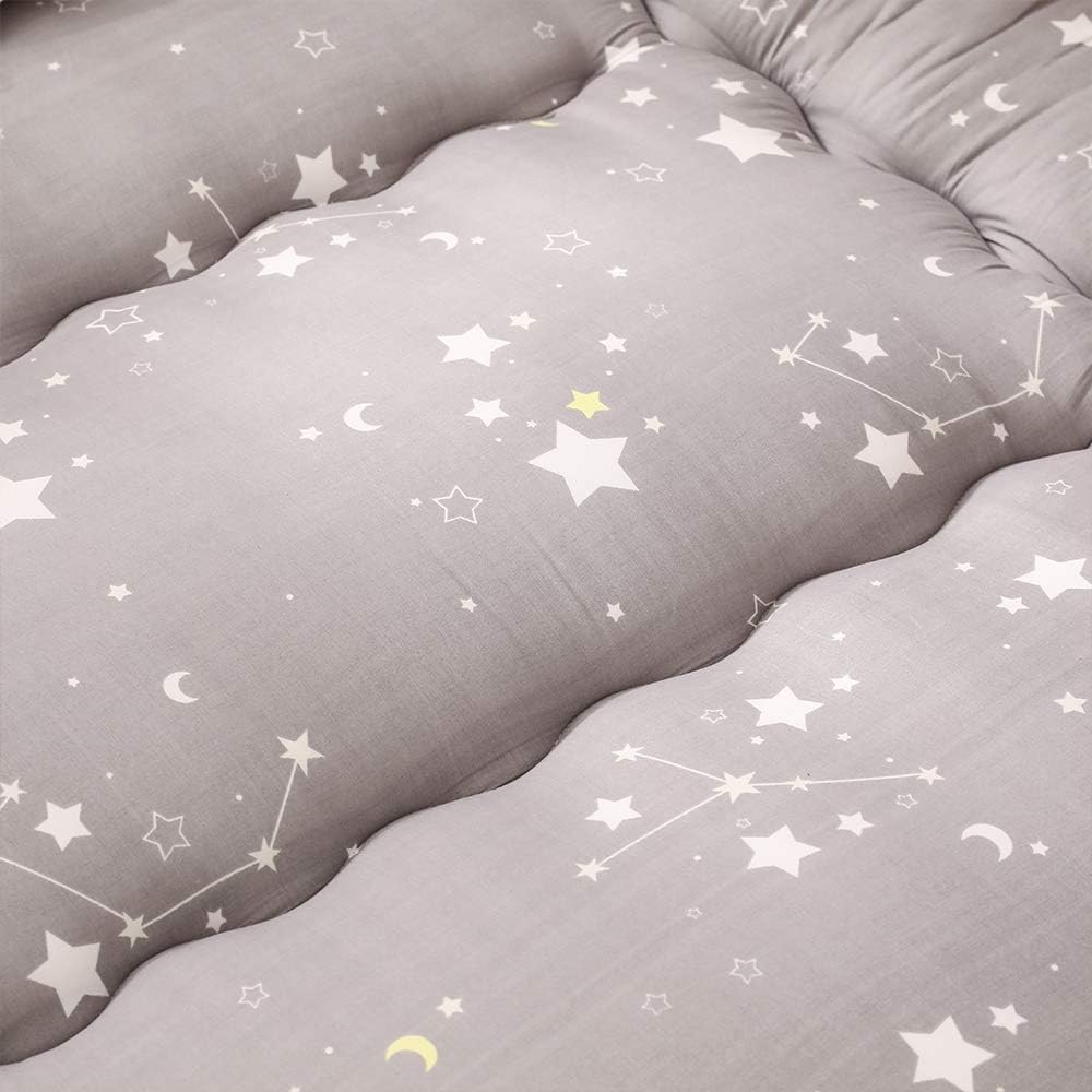 MAXYOYO Japanse vloermatras, futonmatras, dikkere tatami-mat, slaapkussen, opvouwbaar, oprolbaar matras, slaapzaal, matras, vloerligstoel, kussen, bed (sterrenbeeld, eenpersoons)