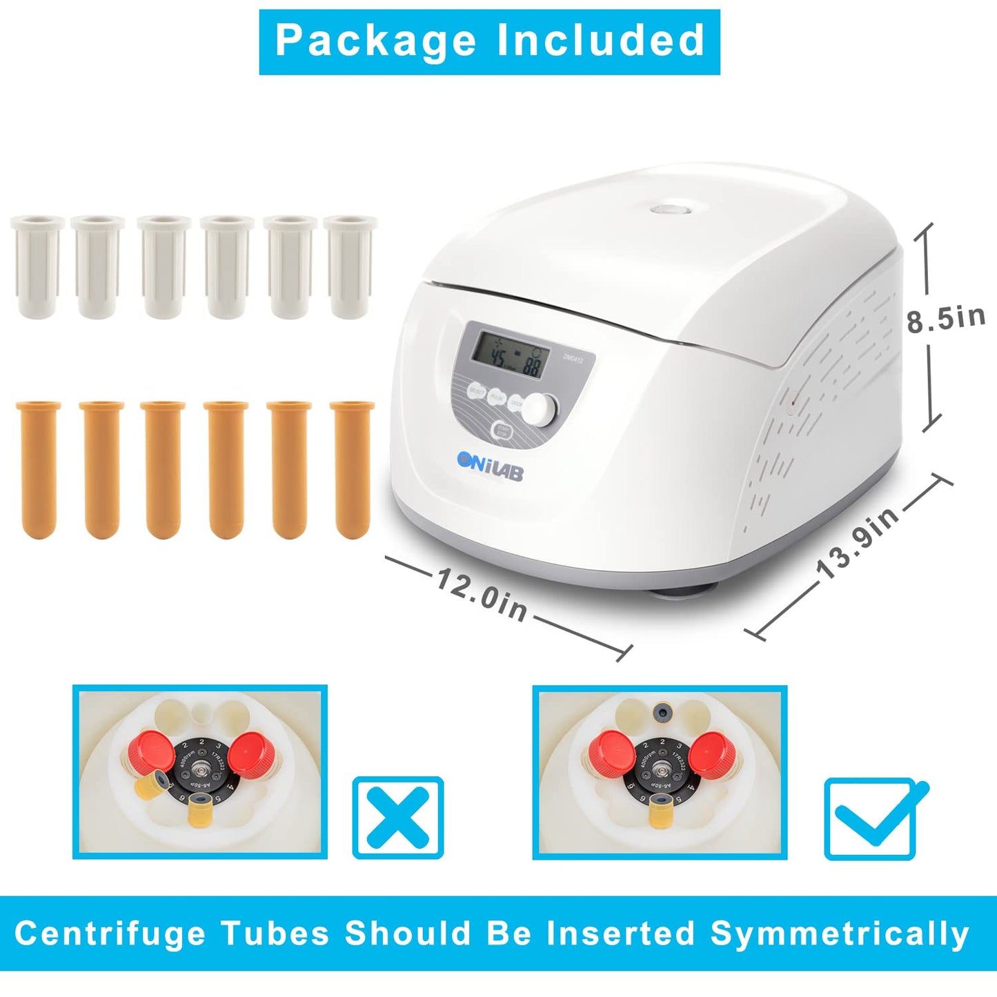 Laboratoriumcentrifuge – Tafelcentrifuge, Tafelmodel Centrifuge, Digitale Centrifuge, Labcentrifuge – Voor 6 x 50 ml of 6 x 15 ml Buizen – Timer 30 Sec Tot 99 Min, Snelheid 300-4000 Rpm