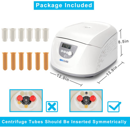 Laboratoriumcentrifuge – Tafelcentrifuge, Tafelmodel Centrifuge, Digitale Centrifuge, Labcentrifuge – Voor 6 x 50 ml of 6 x 15 ml Buizen – Timer 30 Sec Tot 99 Min, Snelheid 300-4000 Rpm