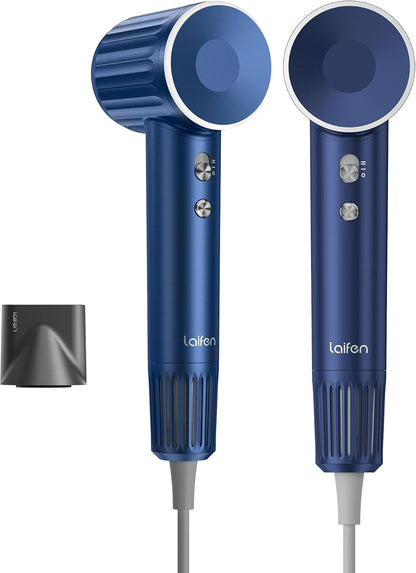 Laifen Haardroger, retroserie, 200 miljoen negatieve ionen, reisföhn met 110.000 omw/min, borstelloze motor voor snel drogen, föhn met hoge snelheid, geluidsarm met magneetmondstuk (blauw)