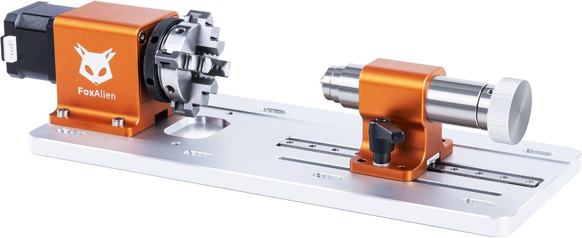 FoxAlien 4e as roterende graveermodule met 4 klauwplaten, reductieverhouding 30:1 voor Masuter Pro en Masuter 3 CNC bovenfrees graveermachine met NEMA17 stappenmotor