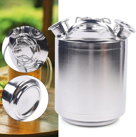 10L 3 Piece Cleaning Holder Keg Cleaning Vessel for Tap Installations Beer Cleaning Vessel Beer Machine Stainless Steel Beer Line Cleaning Device Efficient Cleaning Stainless Steel - QUORE