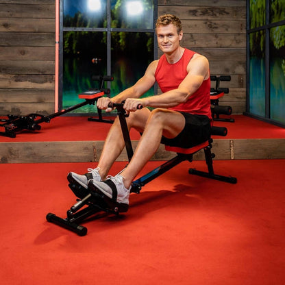 Kendox RowShaper - Rowing machine for home - Fitness device for cardio and strength training - Fitness Rowing device with LCD display for home training - Load capacity up to 120 kg - QUORE