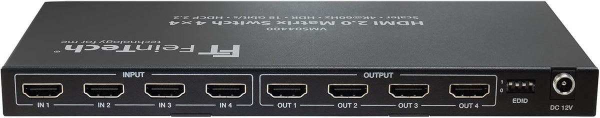 FeinTech VMS04400 HDMI 2.0 Matrix Switch 4x4 met Scaler 4 in/Out 4K 60Hz Ultra HD 18Gbps