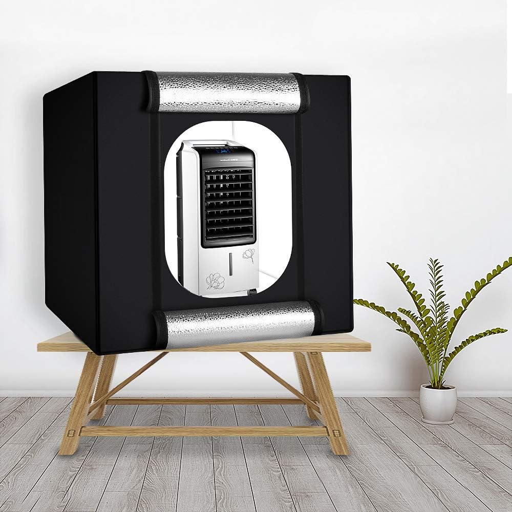 Fotostudio lichttenset, 100 x 100 x 100 cm, dimbare fotobox met 384 ledlampen en 3 gekleurde achtergronden voor fotografie