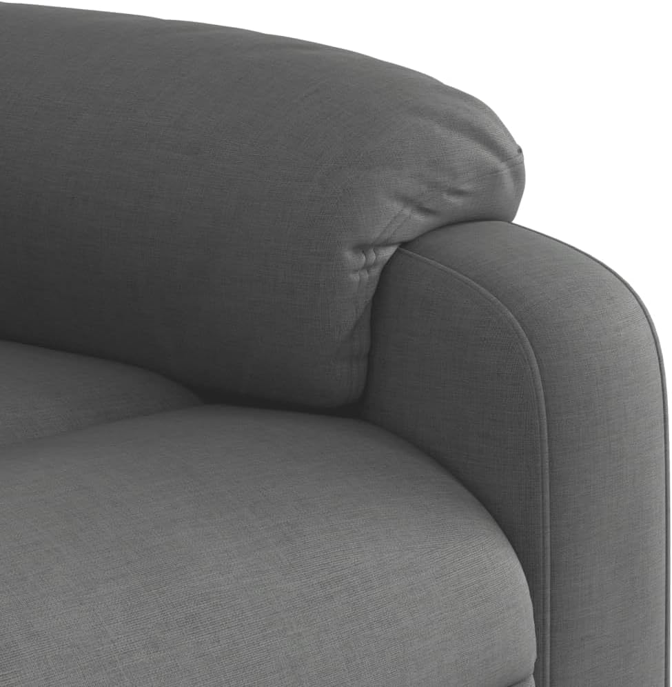 Model 373463 Rugleuning van donkergrijze stof, woonkamerstoel, fauteuil, relaxstoel, slaapkamerstoel - QUORE