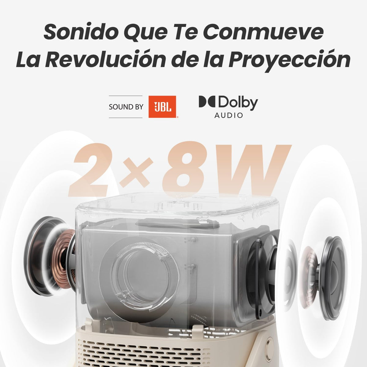 Sound by JBL & 2,5 H ingebouwde accu: Yaber draagbare WLAN-projector, Bluetooth, T2-projector, Full HD 1080P, Native, autofocus/keystone, thuisbioscoopprojector, voor mobiele telefoon/iOS/Android