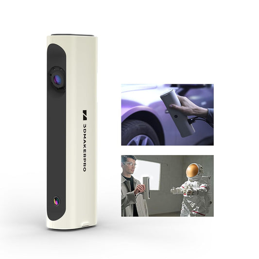 3DMakerpro Lynx 3D-scanner van 0,1 mm nauwkeurigheid en 10 fps scansnelheid, draagbare 3D-scanner voor 3D-printmodellen, ontwerp met intelligent grootschalig uitlijningsalgoritme - standaardpakket