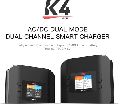 Lipo Balance Oplader – RC Accu Oplader – Dual Port Charger – Battery Charger – Modelbouw Oplader – Slimme AC/DC Oplader – 2 Accu’s Tegelijk – 600W Max Laadvermogen
