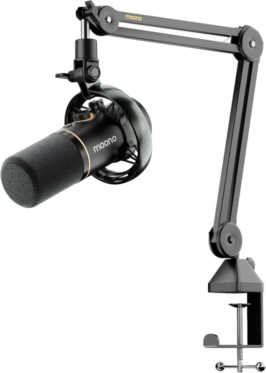 MAONO PD200W hybride draadloze podcast-microfoon voor pc, XLR-USB-dynamische microfoonset met arm, software, ruisonderdrukking, voor zangopnames, streaming, inhoud maken, thuisstudio, voice-over