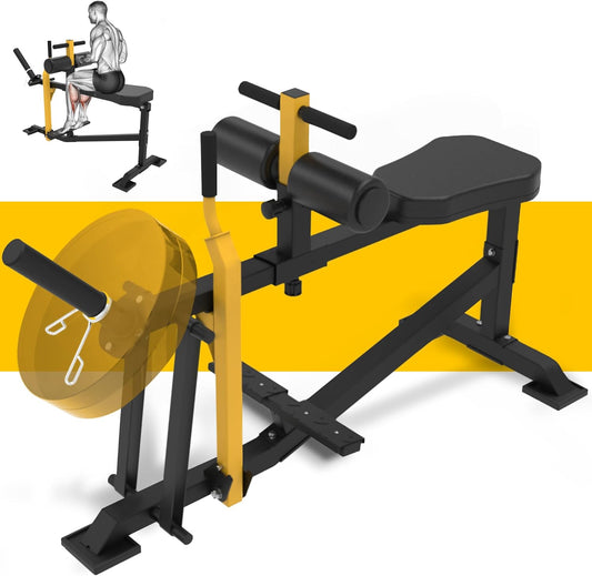 GUUG Calf Machine Road Traine Calf Stretcher Seated Leg Trainer for Home Strength Leg Trainer Leg Training Device Training Seated Calf Raise Machine Yellow - QUORE