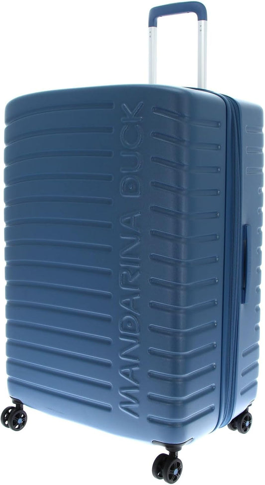 Mandarina Duck Flyduck Trolley Large EXP, China blue, 75 cm x 33 cm x 39 cm, nuova linea superleggera in policarbonato