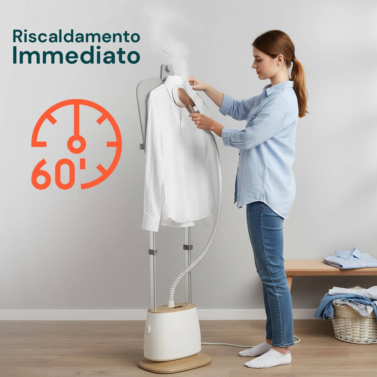 Verticaal Stoomstrijkijzer – Stoomstrijkijzer – Kledingstomer – Stoomapparaat – Verticale Stomer – Snelle Opwarming In 60 Seconden – 1500 Ml Reservoir