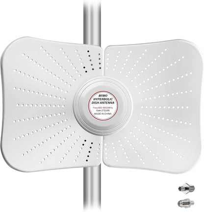 4G LET 5G antenne, outdoor, dual polarisatie, directionele antenne, 600-6000 MHz, tot 22 DBI-versterking, compatibel, richtantenne, router, externe antenne, MIMO SMA, 2 x TS9 antenne, 2 x 10