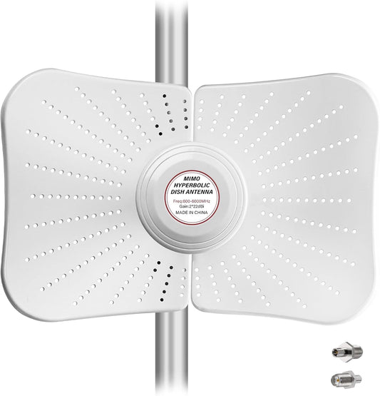 4G LET 5G antenne, outdoor, dual polarisatie, directionele antenne, 600-6000 MHz, tot 22 DBI-versterking, compatibel, richtantenne, router, externe antenne, MIMO SMA, 2 x TS9 antenne, 2 x 10