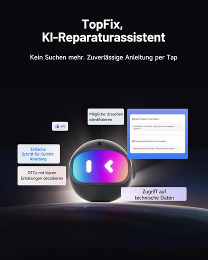 TOPDON TopScan Master OBD2 Scanner Bluetooth, draadloos bidirectioneel auto-diagnostisch hulpmiddel voor iOS en Android, volledige systeemscan voor meer dan 120 merken, meer dan 30 resetfuncties