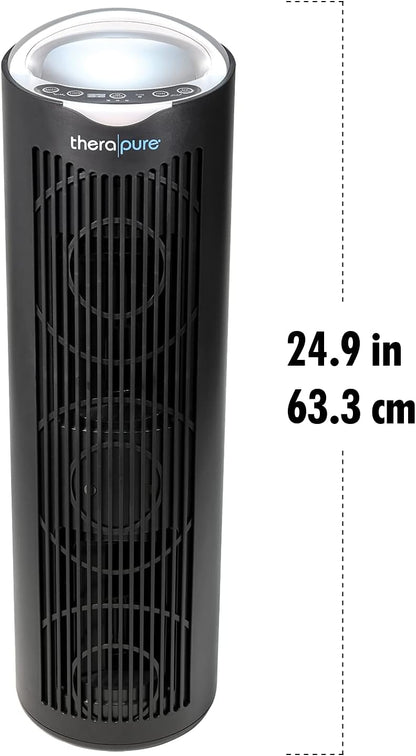 Luchtreiniger – Luchtzuiveraar – HEPA-luchtreiniger – Luchtfilter – Luchtreiniging – Zwart – 5-traps luchtreiniging met UV-C en HEPA-filter – Timer en afstandsbediening