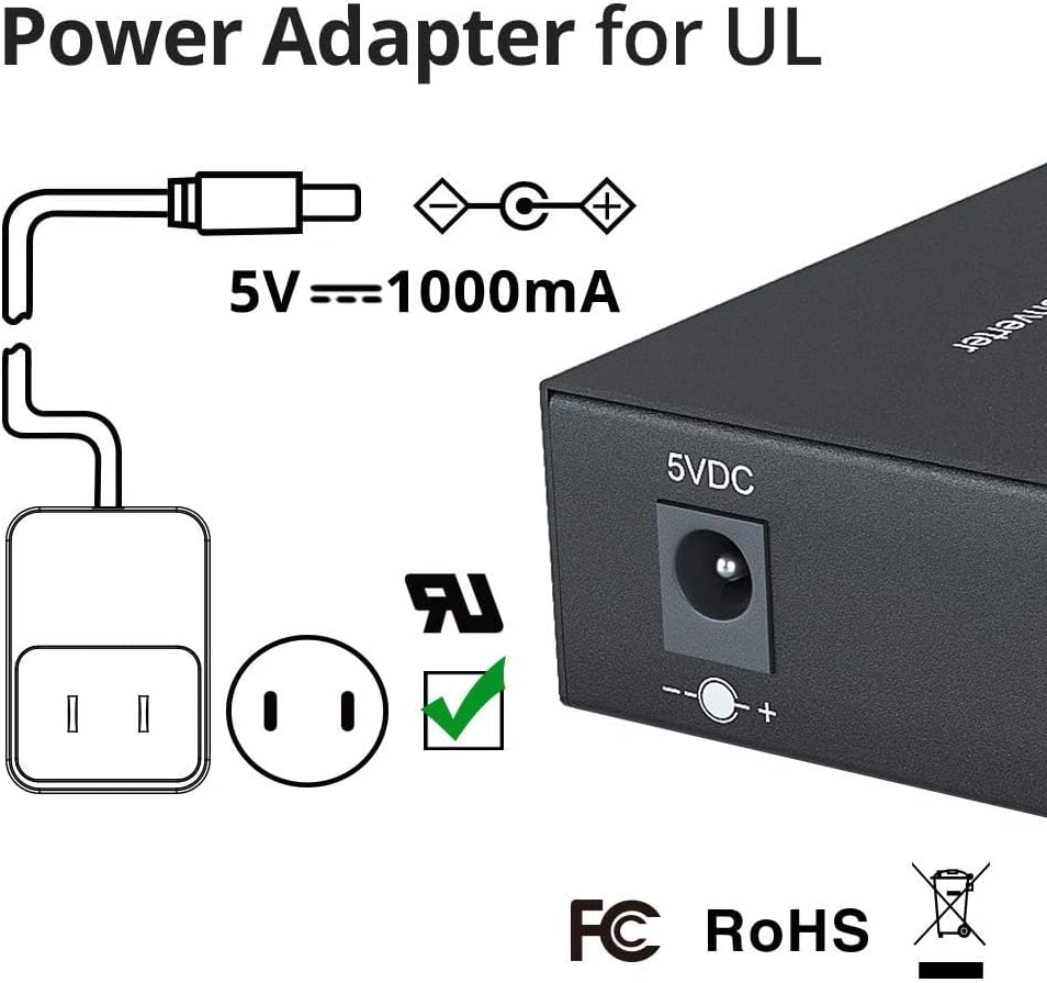 ipolex 10G Ethernet mediaconverter, 10G Dual SFP+ poort, glasvezel mediaconverter volledig verpakt met een 10GBase-T transceiver (30m@CAT.6aCAT.7) en een 10GBase-SR module (850-nm, 300m@OM2OM3MMF).