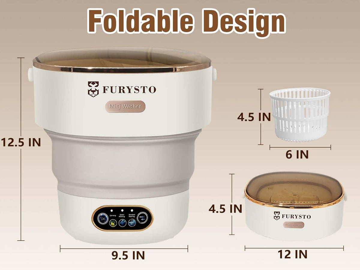 FURYSTO Draagbare wasmachine, 16L mini-wasmachine met centrifuge, 3 reinigingsmodi, geschikt voor ondergoed, kleine babykleding, opvouwbaar ontwerp, ideaal voor hotel, camping, appartement, thuis en - QUORE