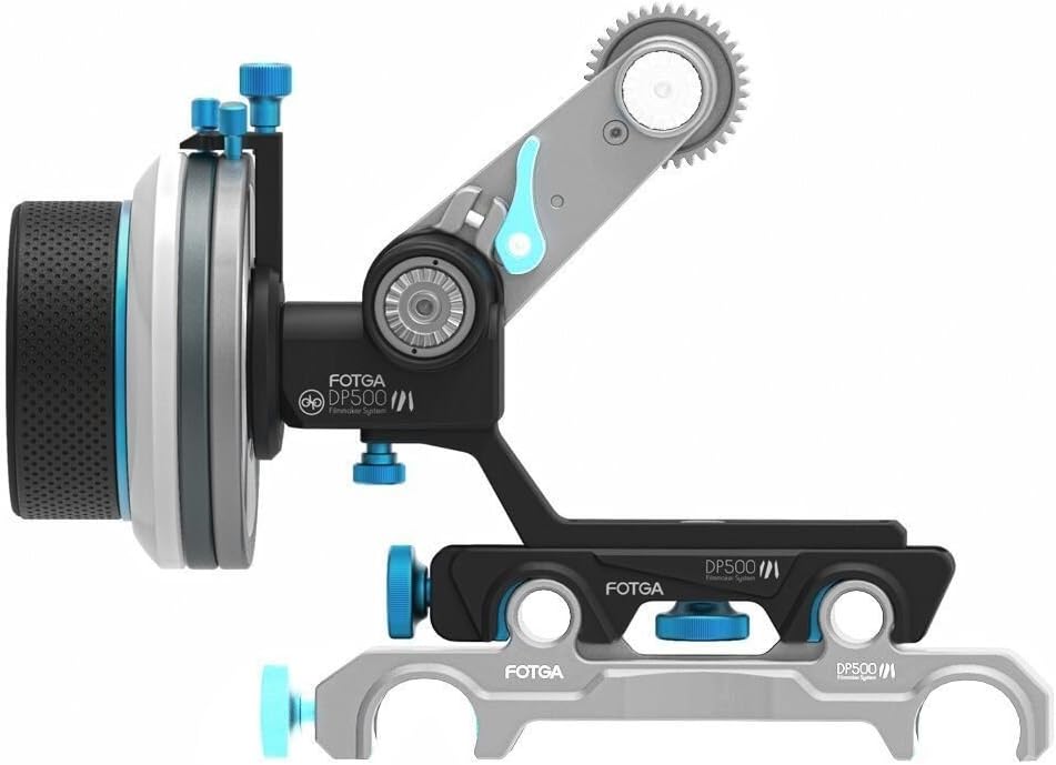 Fotga Upgraded DP500 Mark III Quick Release Dempen Follow Focus A/B Hard Stop voor 15mm Rods Rig Fit voor alle DSLR Videocamera's als Blackmagic BMCC BMPCC Canon 5D MarkII MarkIII 5DIV Sony A7R A7RII A7 A7II A7S A7SII Panasoic GH3 GH4 Nikon D500 BMPC URSA