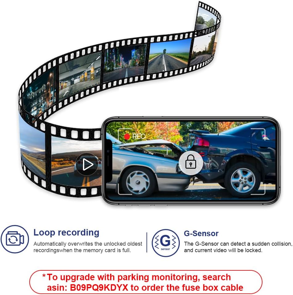FITCAMX Dash Cam Compatibel met Volvo XC90, XC90 Recharge, XC90 Hybrid 2016-2022, 4K WiFi-video UHD 2160P, botsingsdetectie, eenvoudig te installeren, 64GB-kaart