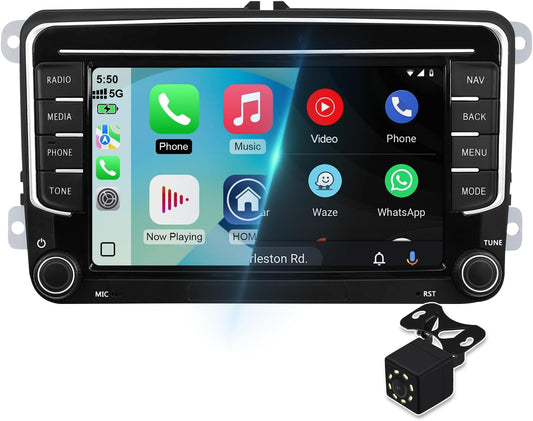 7 Inch 2+64G Android 14 Car Multimedia voor VW Golf MK5 Polo Passat Seat met Wireless CarPlay Android Auto 2 DIN Radio Bluetooth FM GPS WiFi