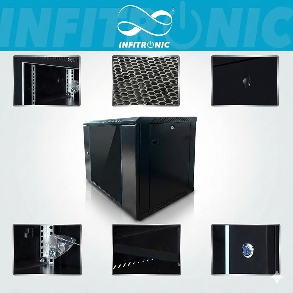 Infitronic INWS1109-19 inch wandkast - serverkast - netwerkkast - met glazen deur 600 x 450 x 500 mm (9 U)