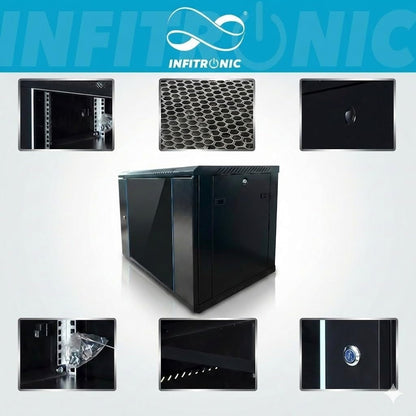 Infitronic INWS1109-19 inch wandkast - serverkast - netwerkkast - met glazen deur 600 x 450 x 500 mm (9 U)