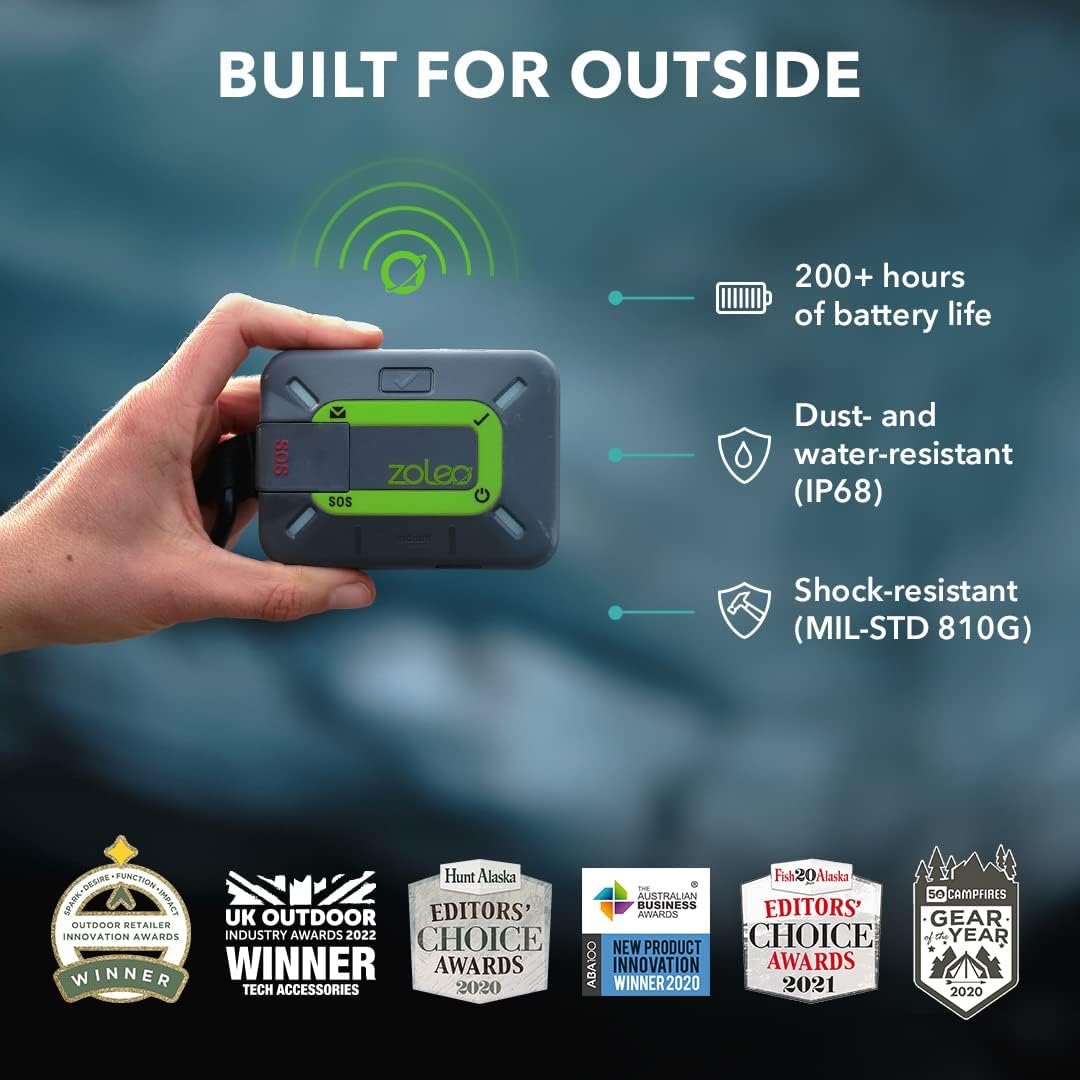 ZOLEO Twee-weg satellietcommunicator - Wereldwijde sms-berichten en e-mail, SOS-waarschuwingen voor noodgevallen, inchecken en GPS-locatie - Android-iOS-smartphoneaccessoire