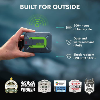 ZOLEO Twee-weg satellietcommunicator - Wereldwijde sms-berichten en e-mail, SOS-waarschuwingen voor noodgevallen, inchecken en GPS-locatie - Android-iOS-smartphoneaccessoire