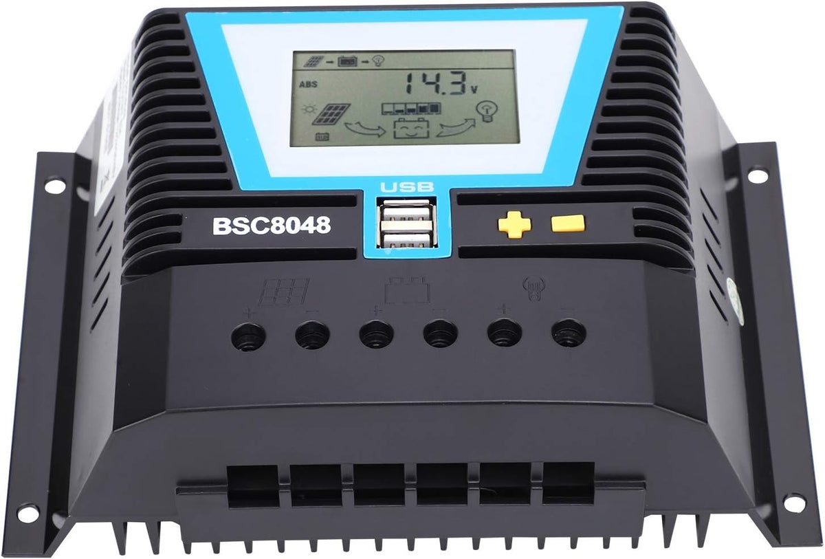 Solar Charge Panel,Solar Charger Controller, Battery Intelligent Regulator Zonne-energie, Discharge Control Regulator, voor verschillende batterijen BSC8048 80A 12V/24V/36V/48V Charging Control