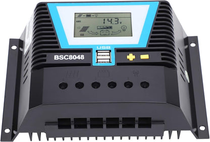 Solar Charge Panel,Solar Charger Controller, Battery Intelligent Regulator Zonne-energie, Discharge Control Regulator, voor verschillende batterijen BSC8048 80A 12V/24V/36V/48V Charging Control