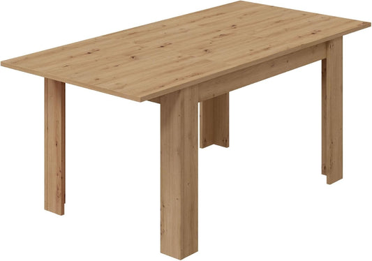 Habitdesign Moderne uittrekbare eettafel, woonkamertafel in Nodi-eiken, 140-190 x 78 x 90 cm, voor maximaal zes personen, model Kendra